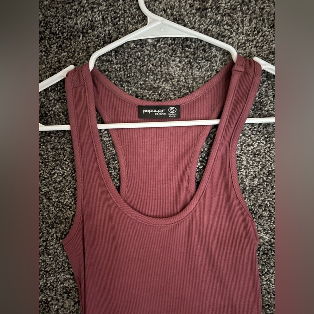 Mauve Racerback Ribbed Mini Dress S - Picture 4 of 9